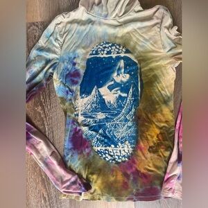 Handmade Cyanotype and ice dye turtleneck beautiful lady
